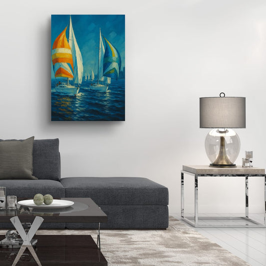 Canvas Print: Colorful Regatta at Sea