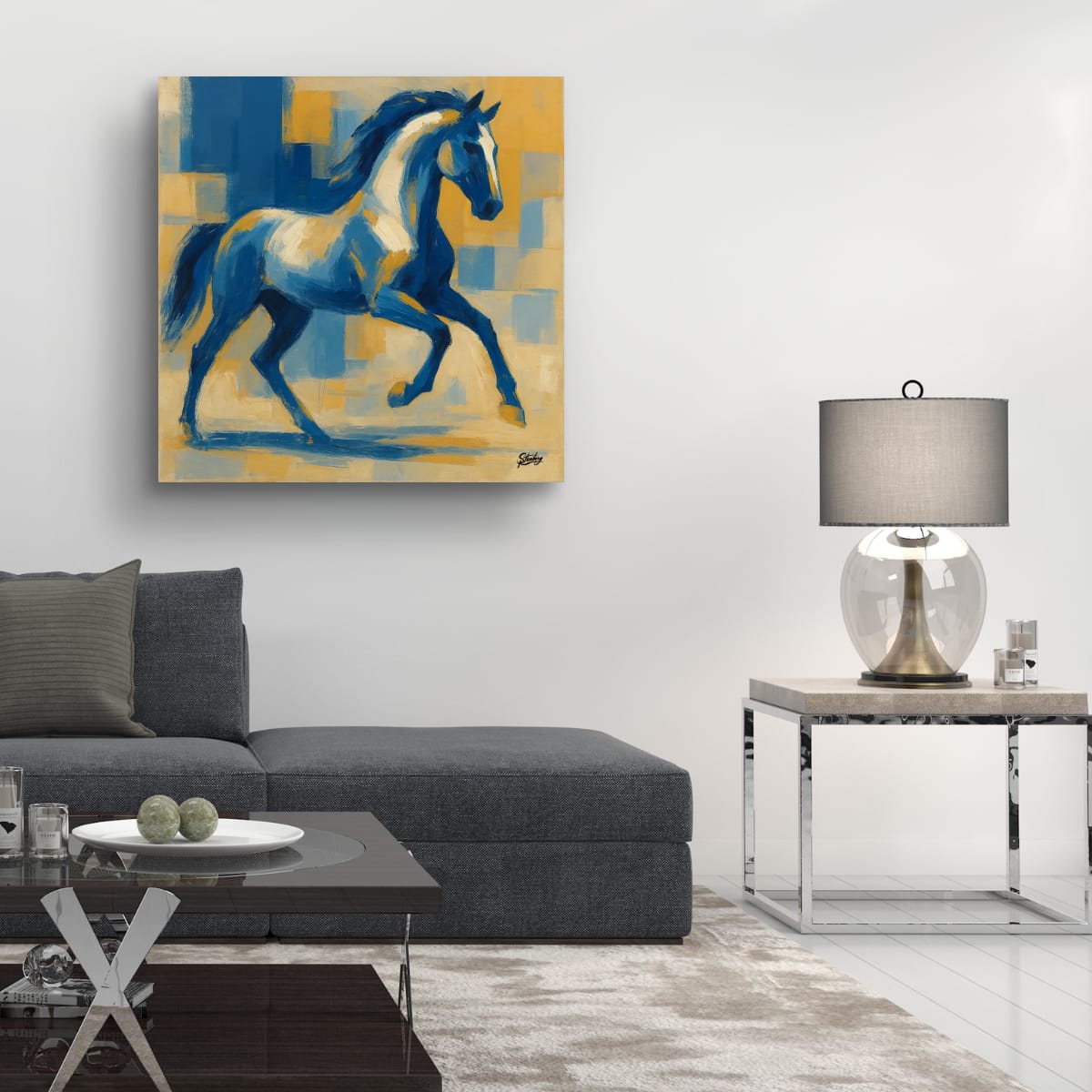 Canvas Print: Thoroughbred Stallion in Motion