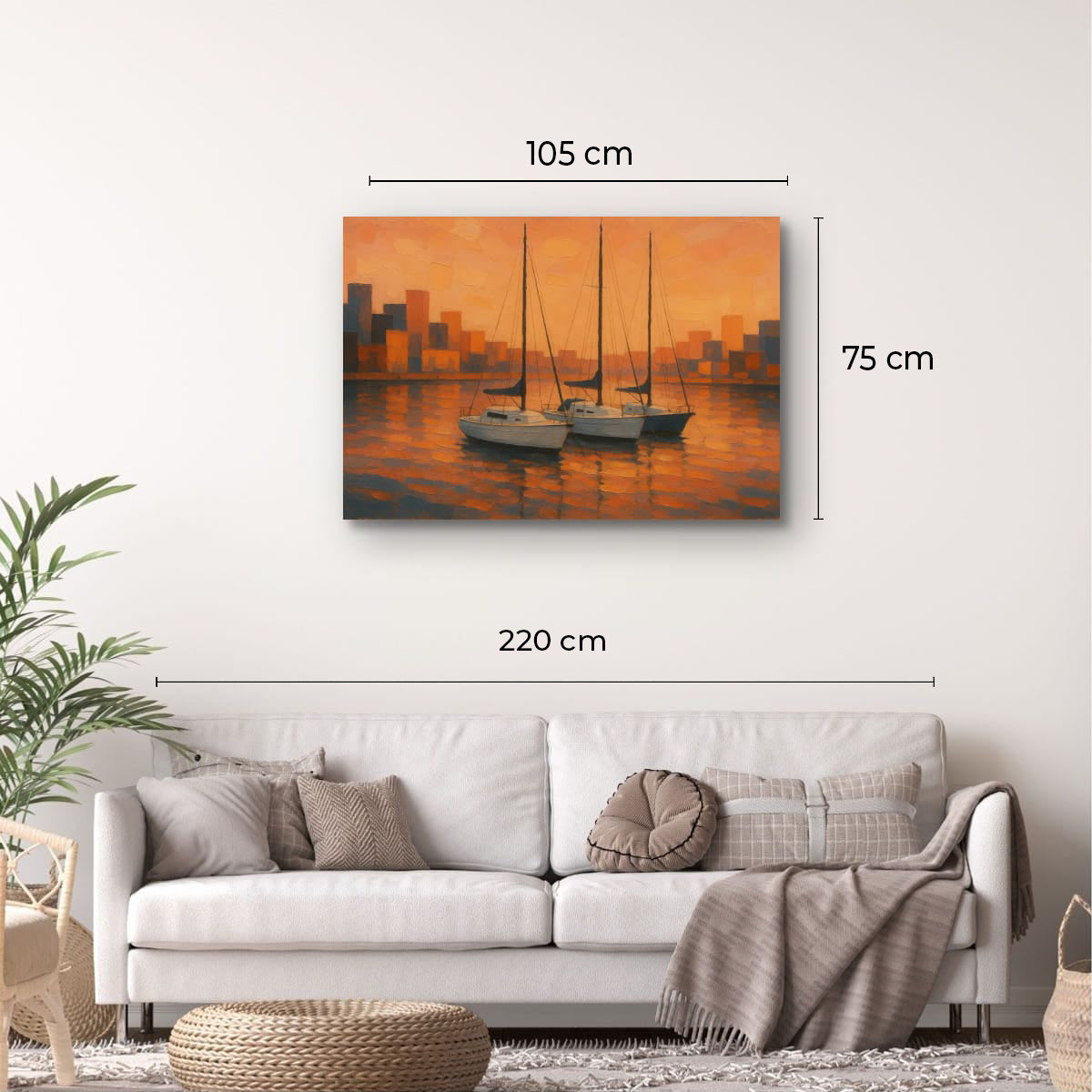 Canvas Print: Sailboats at Sunset