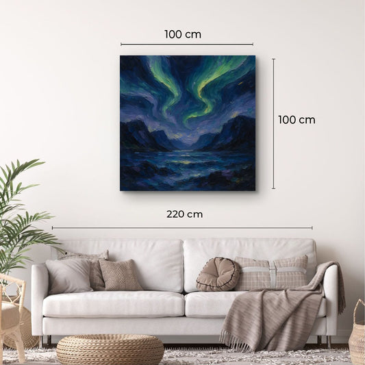 Canvas Print: Aurora Over Fjords