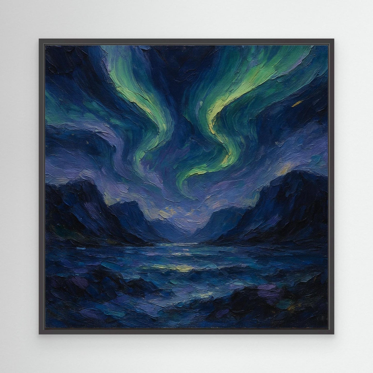 Canvas Print: Aurora Over Fjords