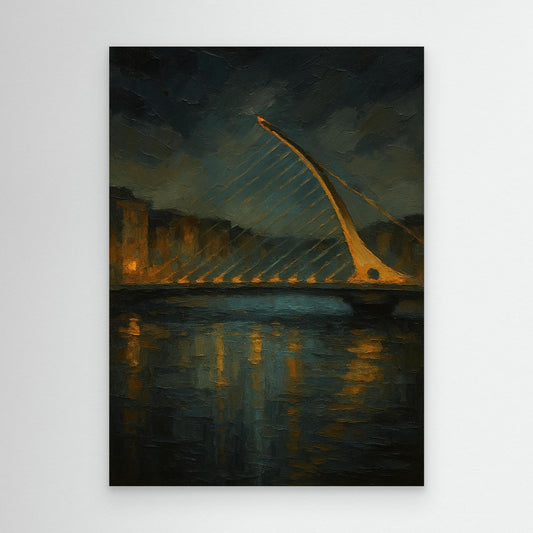 Canvas Print: Samuel Beckett Bridge at Night