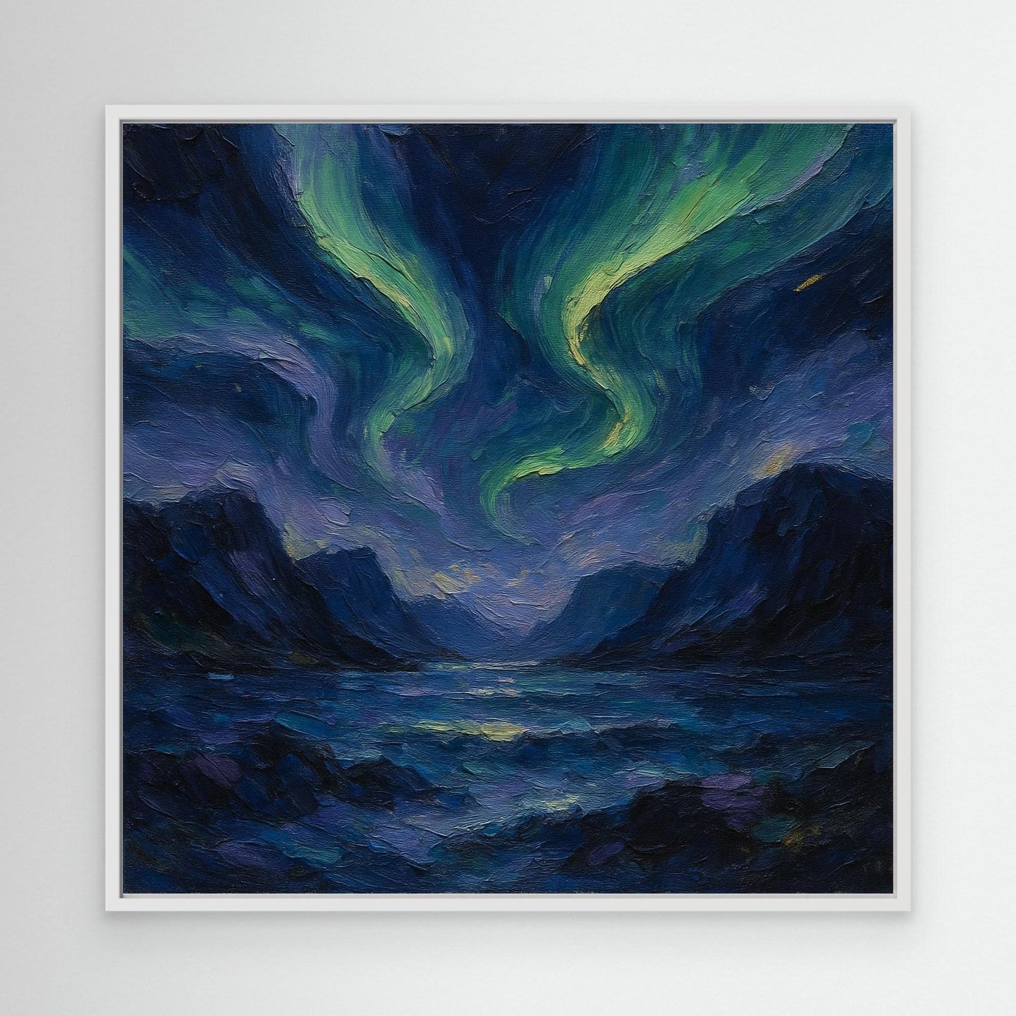 Canvas Print: Aurora Over Fjords
