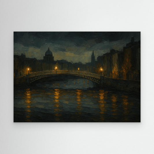 Canvas Print: Ha’penny Bridge at Night
