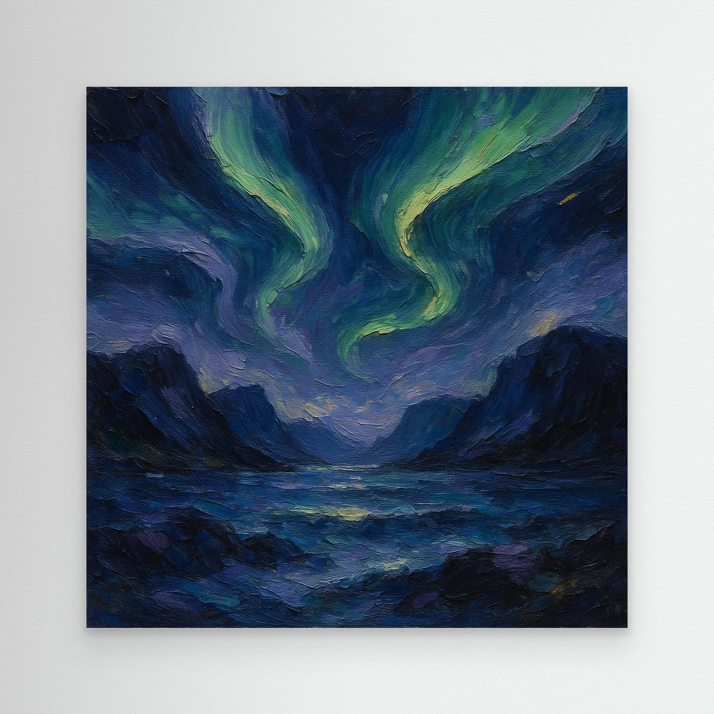 Canvas Print: Aurora Over Fjords