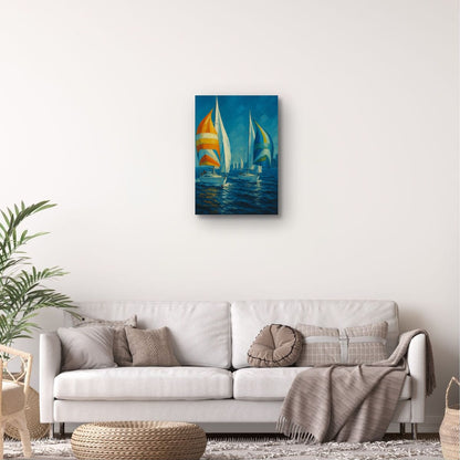 Canvas Print: Colorful Regatta at Sea