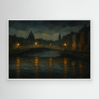 Canvas Print: Ha’penny Bridge at Night