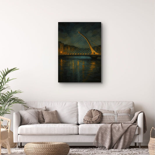 Canvas Print: Samuel Beckett Bridge at Night