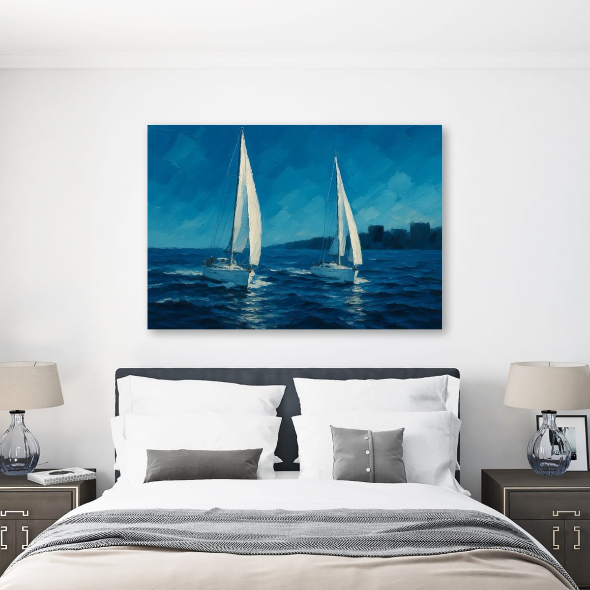 Canvas Print: Sailboats on the Open Sea