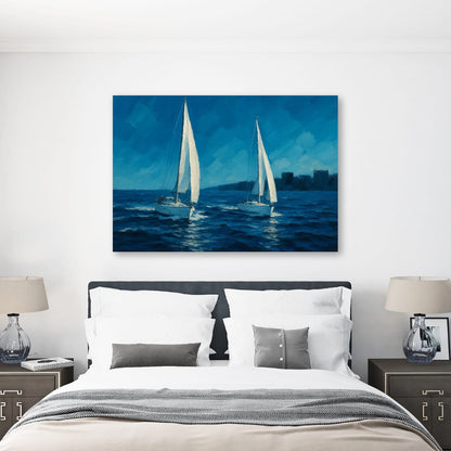Canvas Print: Sailboats on the Open Sea