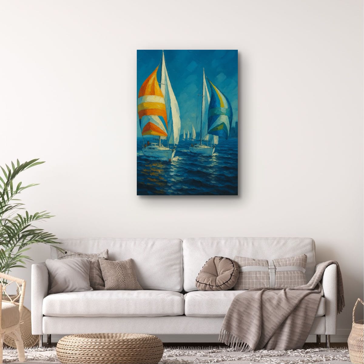 Canvas Print: Colorful Regatta at Sea
