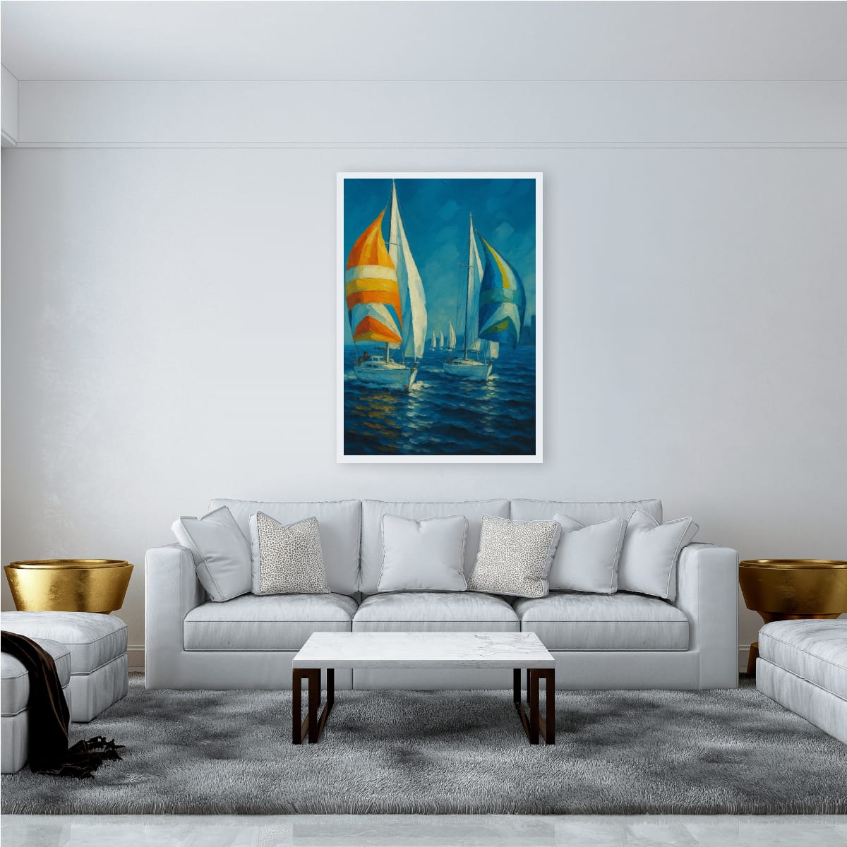 Canvas Print: Colorful Regatta at Sea