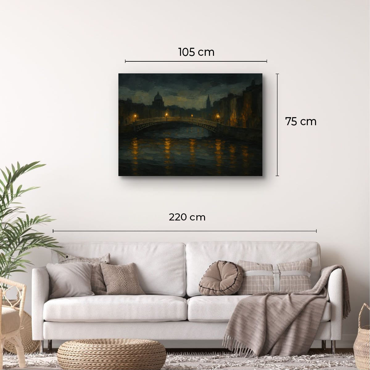 Canvas Print: Ha’penny Bridge at Night