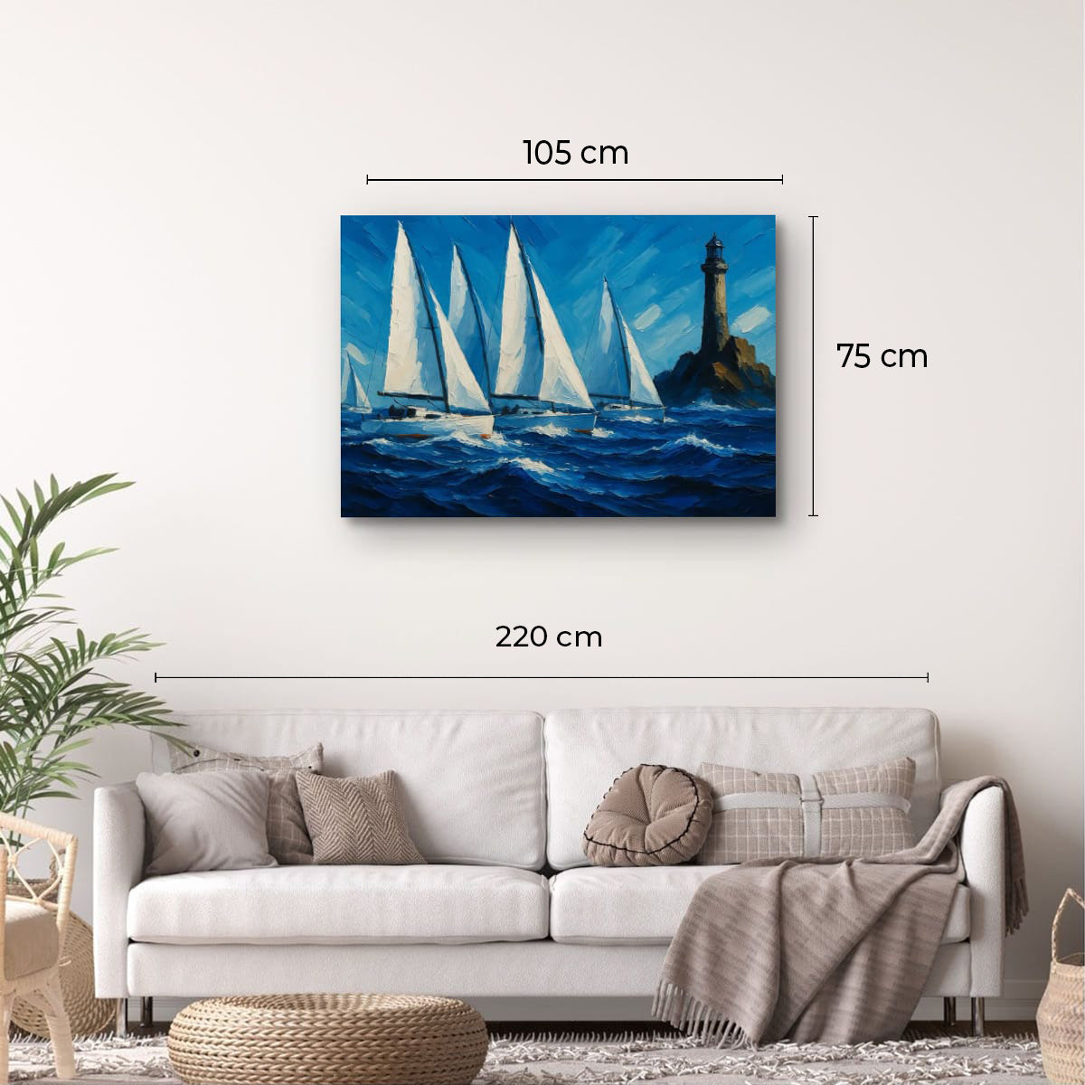 Canvas Print: Sailboat Regatta at the Lighthouse