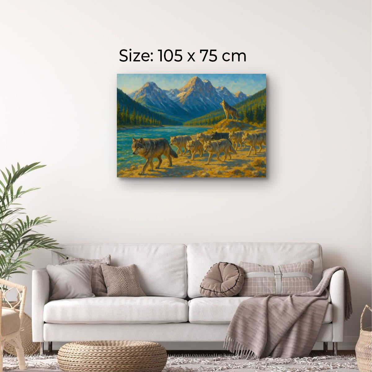 Canvas Print: Canadian Wolf Pack on the Move