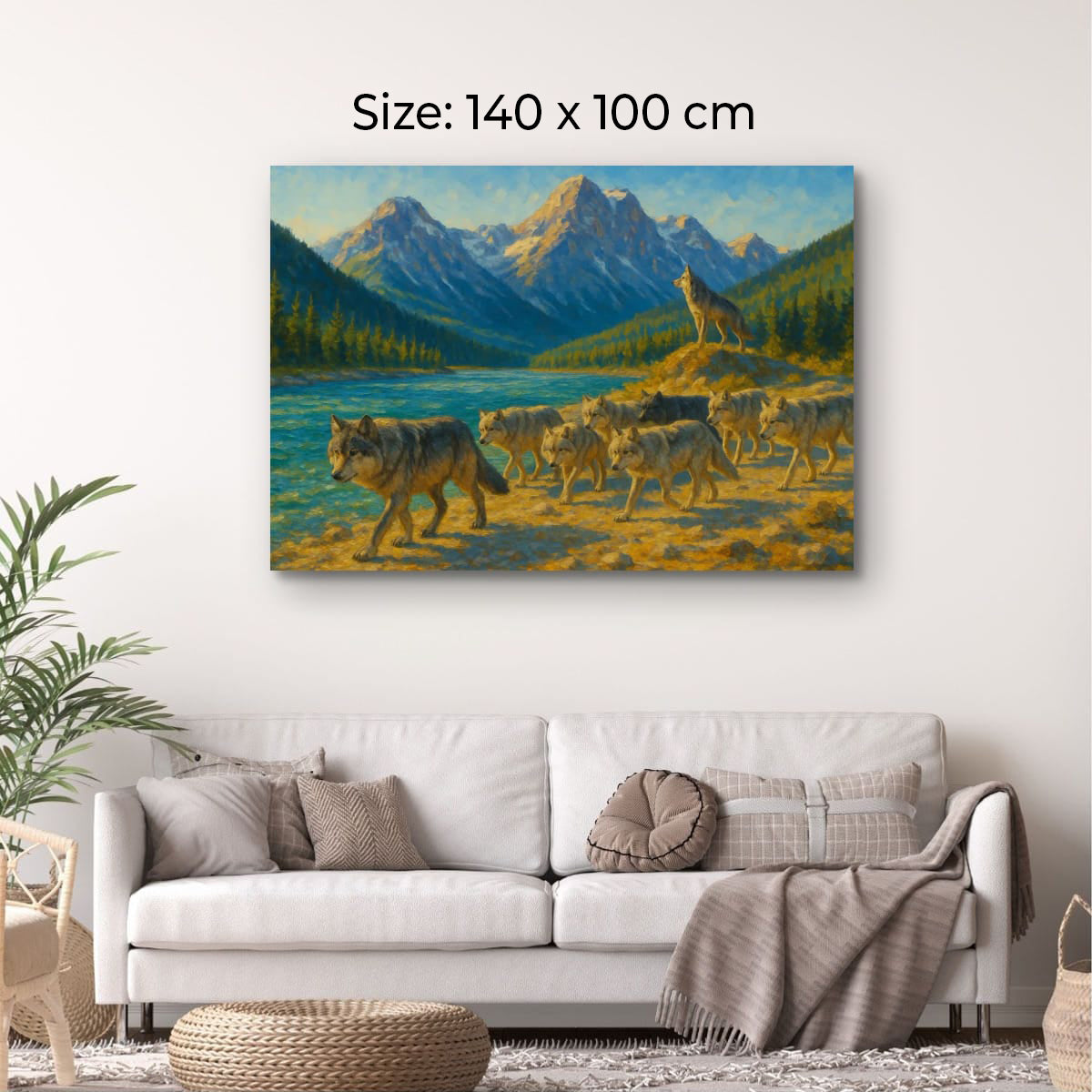 Canvas Print: Canadian Wolf Pack on the Move