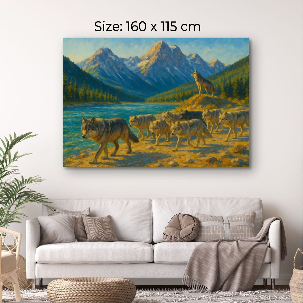 Canvas Print: Canadian Wolf Pack on the Move