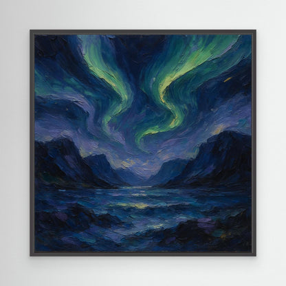 Canvas Print: Aurora Over Fjords