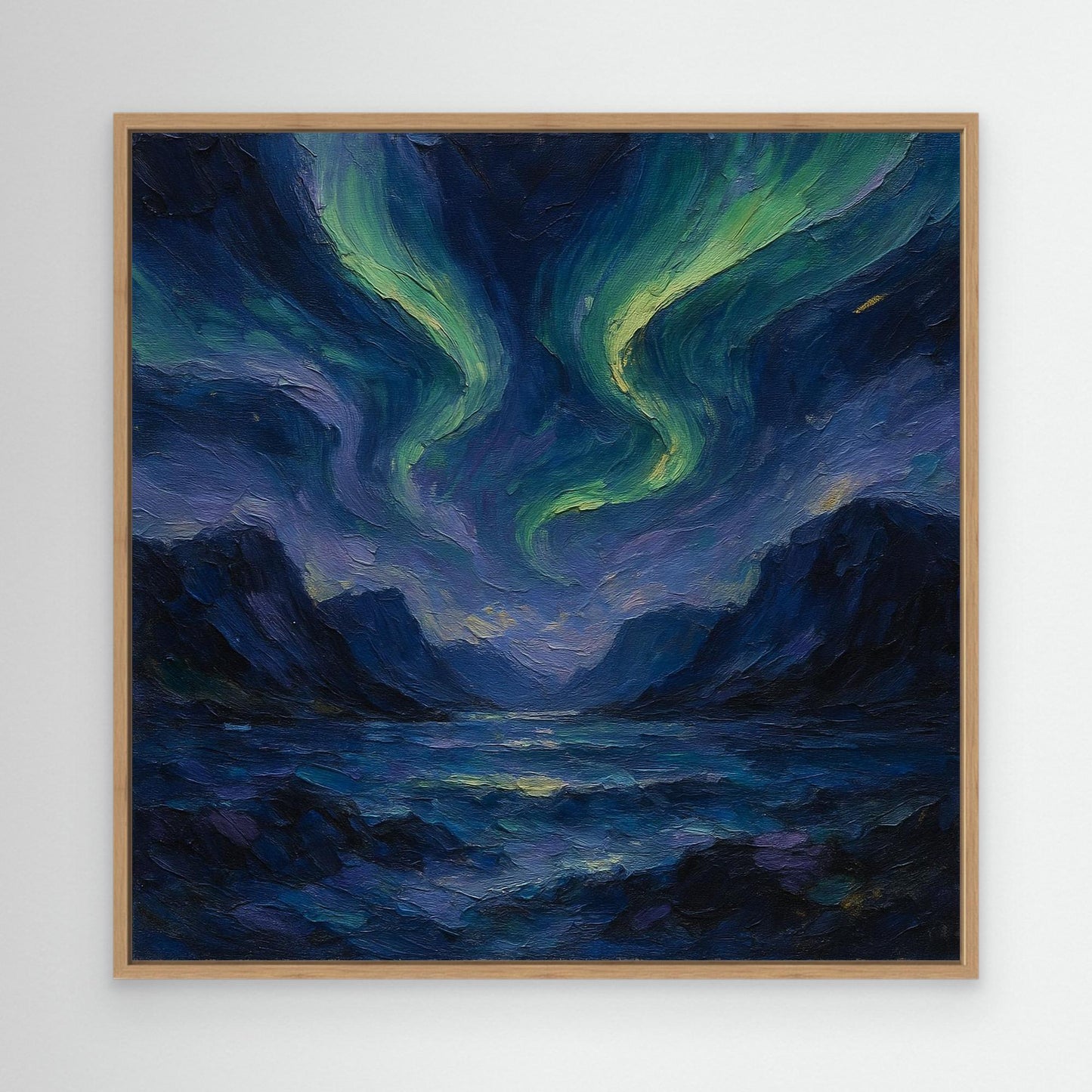 Canvas Print: Aurora Over Fjords
