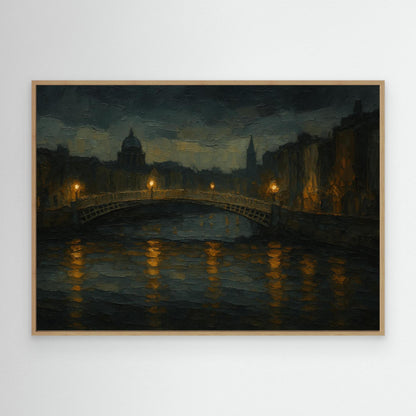 Canvas Print: Ha’penny Bridge at Night