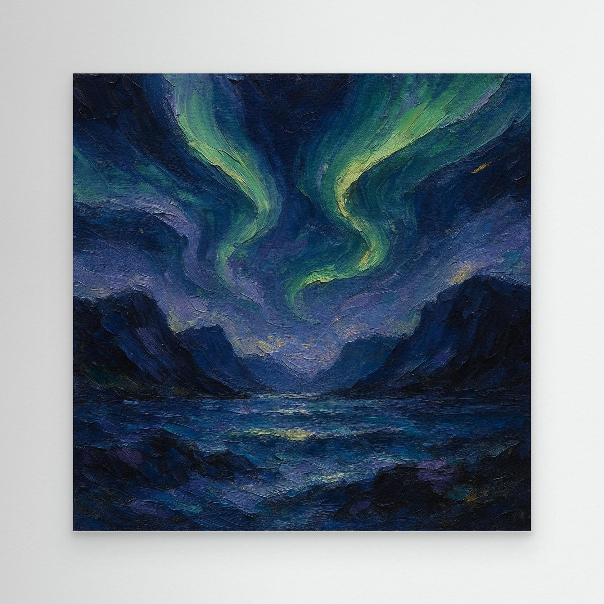 Canvas Print: Aurora Over Fjords