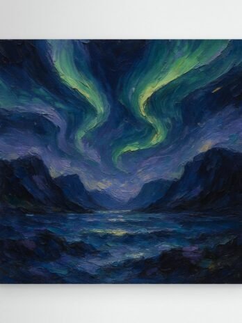 Canvas Print: Aurora Over Fjords