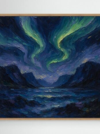 Canvas Print: Aurora Over Fjords