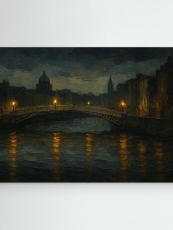 Canvas Print: Ha’penny Bridge at Night