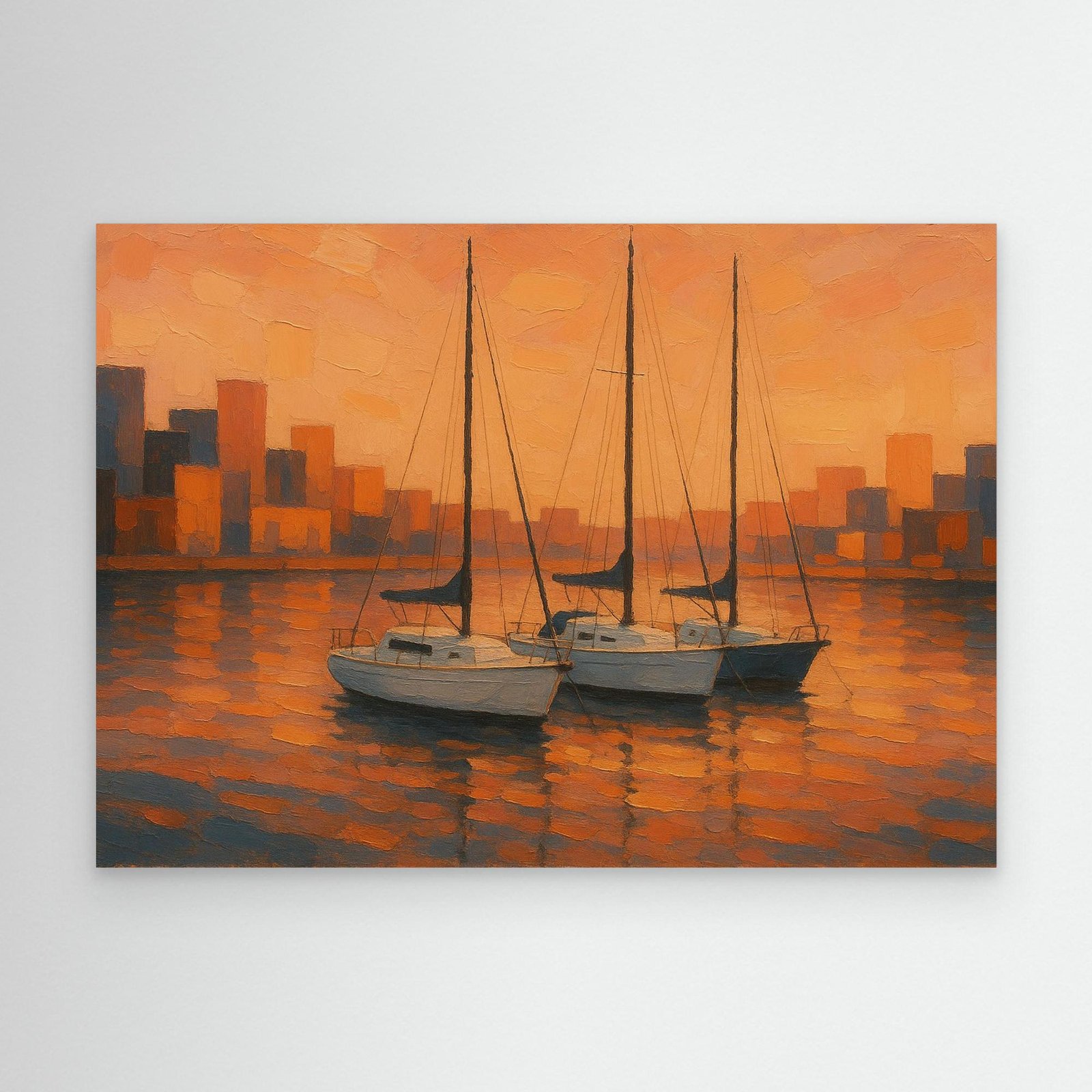 Canvas Print: Sailboats at Sunset