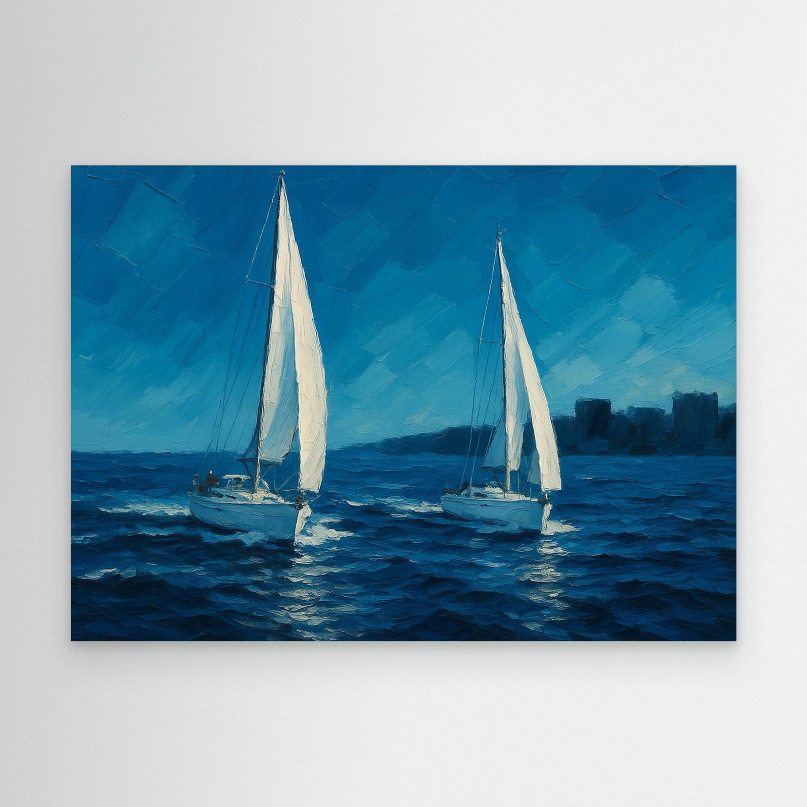 Canvas Print: Sailboats on the Open Sea