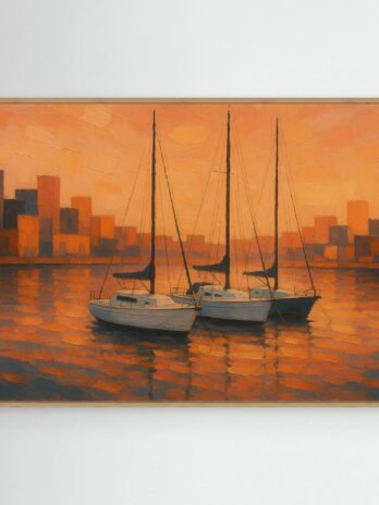 Canvas Print: Sailboats at Sunset