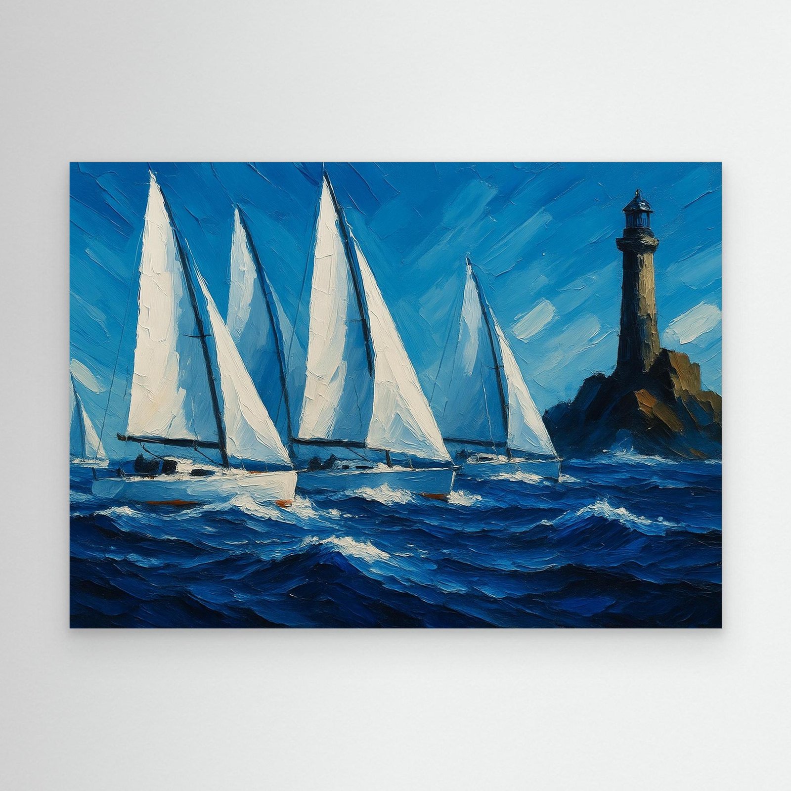 Canvas Print: Sailboat Regatta at the Lighthouse