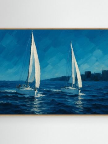 Canvas Print: Sailboats on the Open Sea