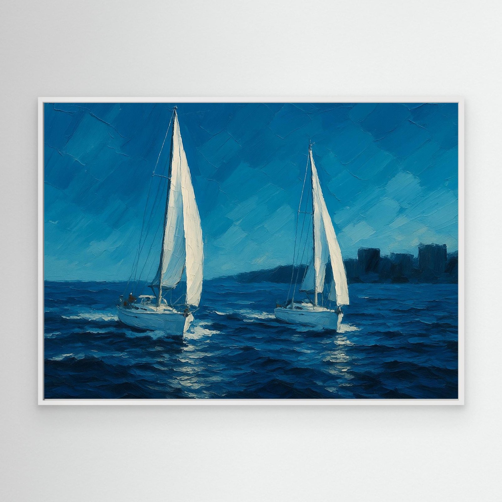 Canvas Print: Sailboats on the Open Sea