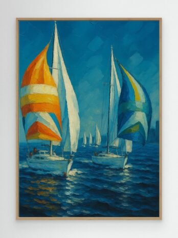 Canvas Print: Colorful Regatta at Sea