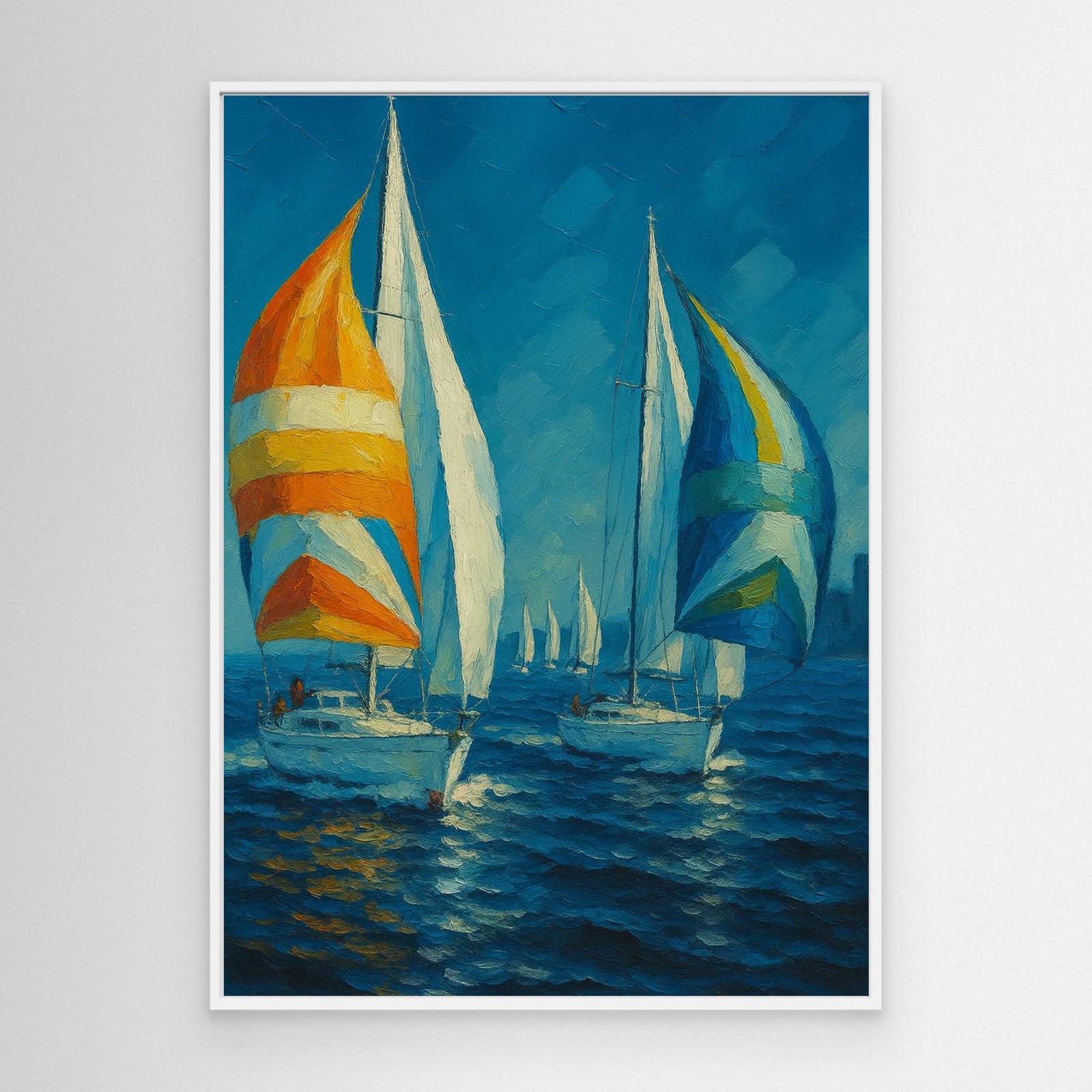 Canvas Print: Colorful Regatta at Sea