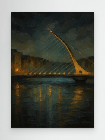 Canvas Print: Samuel Beckett Bridge at Night