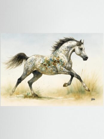 Arabian Stallion in Motion Poster