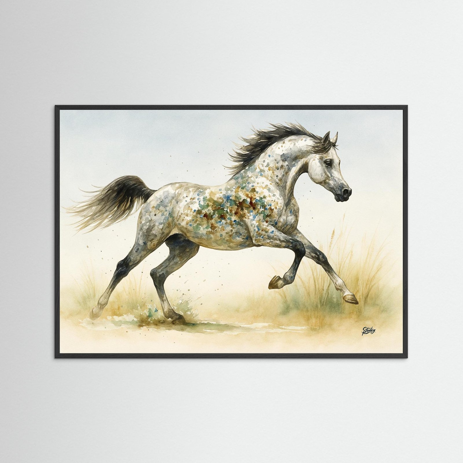 Arabian Stallion in Motion Poster