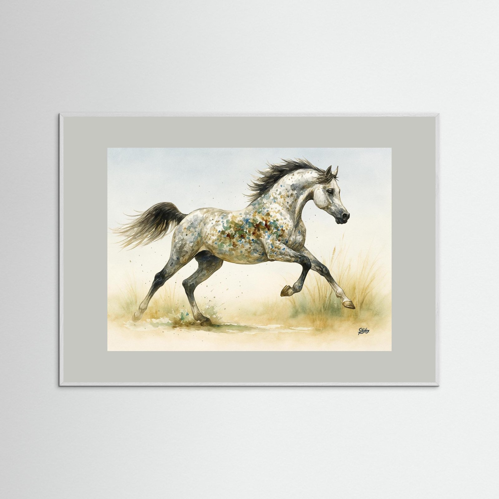 Arabian Stallion in Motion Poster